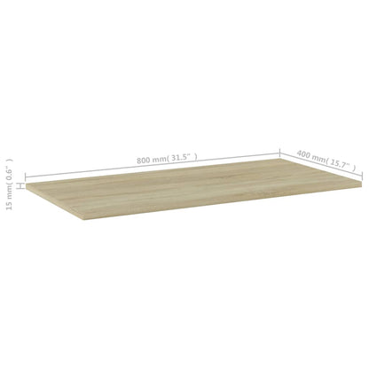 805336 vidaXL Bookshelf Boards 4 pcs Sonoma Oak 80x40x1,5 cm Engineered Wood - Brown