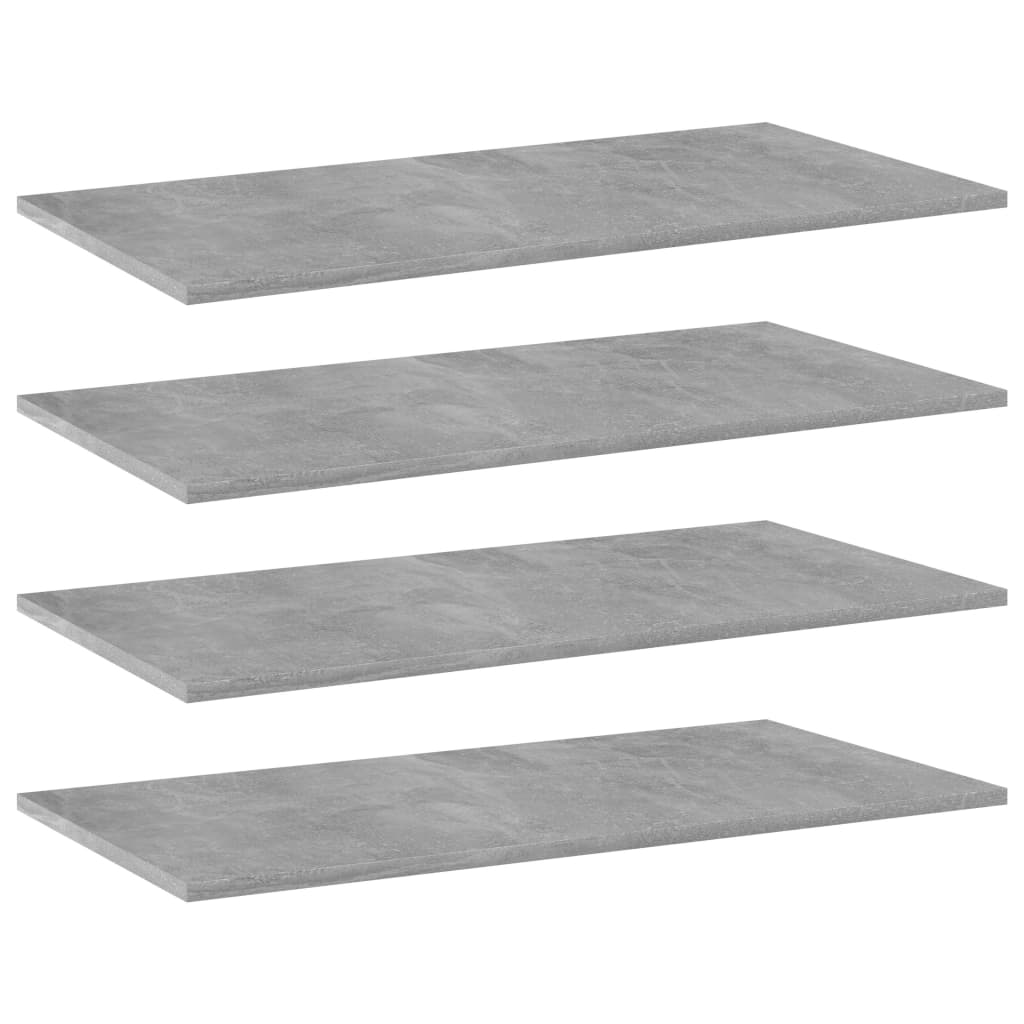 805338 vidaXL Bookshelf Boards 4 pcs Concrete Grey 80x40x1,5 cm Engineered Wood
