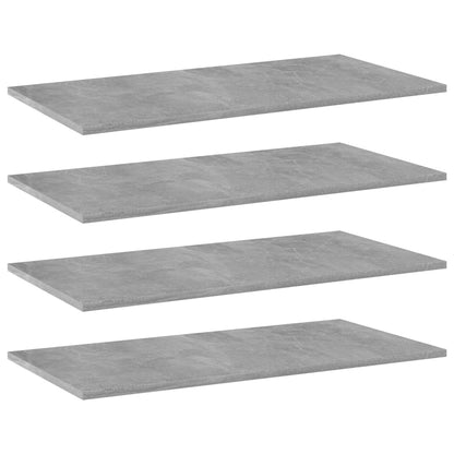 805338 vidaXL Bookshelf Boards 4 pcs Concrete Grey 80x40x1,5 cm Engineered Wood