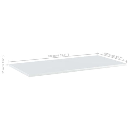 805341 vidaXL Bookshelf Boards 8 pcs High Gloss White 80x40x1,5 cm Engineered Wood