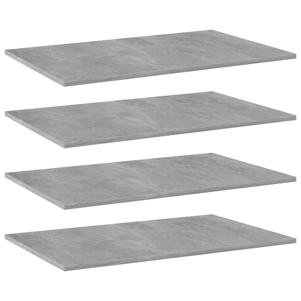 805354 vidaXL Bookshelf Boards 4 pcs Concrete Grey 80x50x1,5 cm Engineered Wood