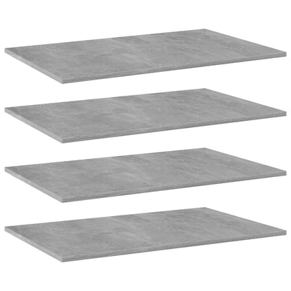 805354 vidaXL Bookshelf Boards 4 pcs Concrete Grey 80x50x1,5 cm Engineered Wood