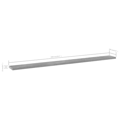 805370 vidaXL Bookshelf Boards 4 pcs Concrete Grey 100x10x1,5 cm Engineered Wood