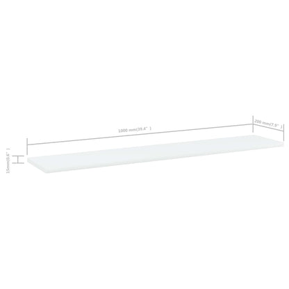 805378 vidaXL Bookshelf Boards 4 pcs White 100x20x1,5 cm Engineered Wood