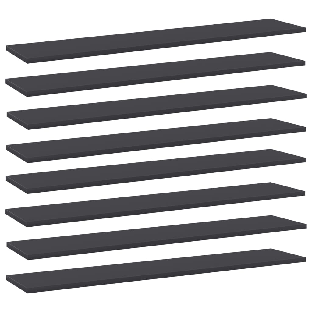 805383 vidaXL Bookshelf Boards 8 pcs Grey 100x20x1,5 cm Engineered Wood