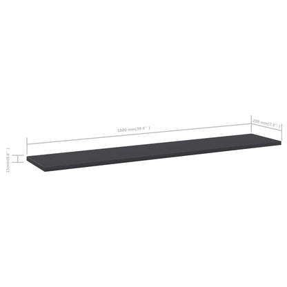 805383 vidaXL Bookshelf Boards 8 pcs Grey 100x20x1,5 cm Engineered Wood