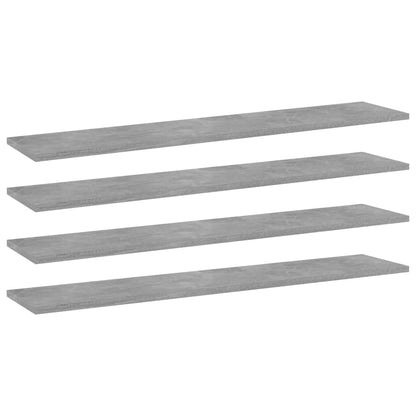 805386 vidaXL Bookshelf Boards 4 pcs Concrete Grey 100x20x1,5 cm Engineered Wood