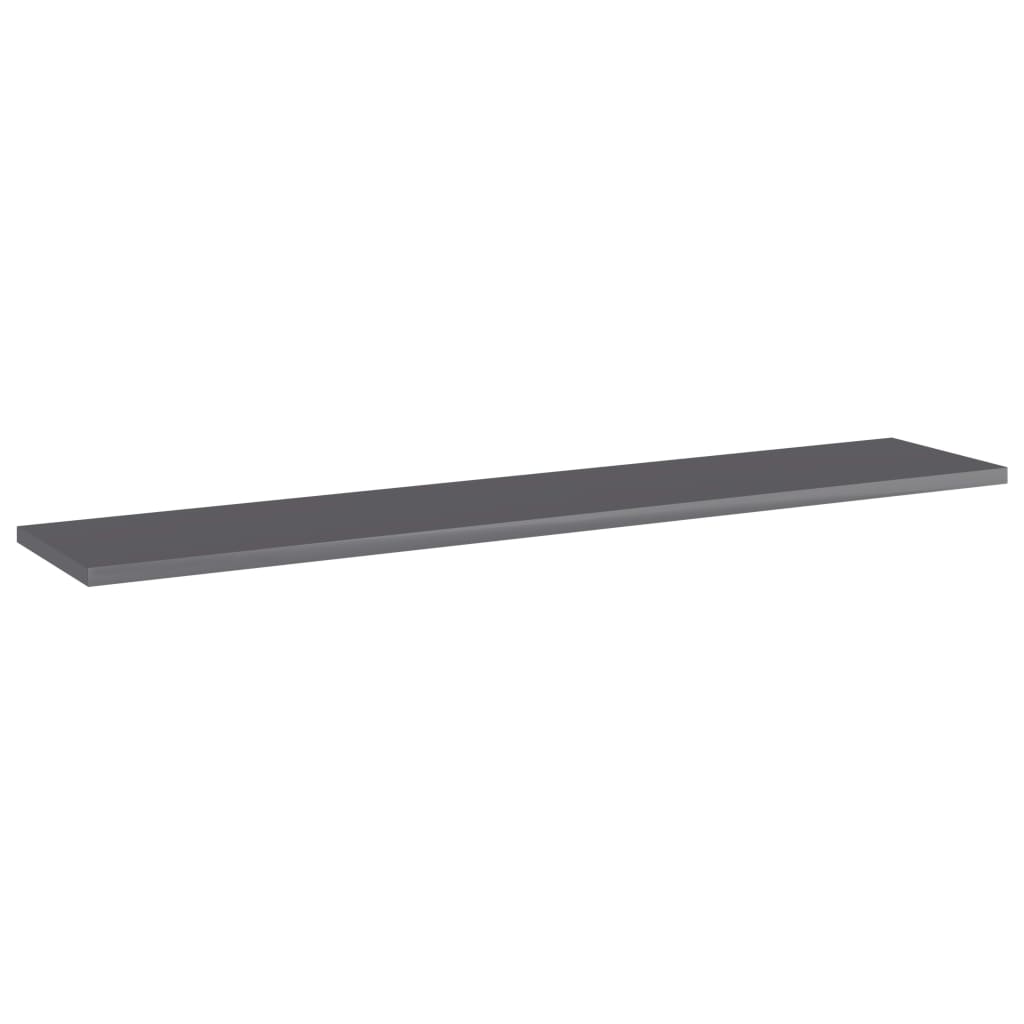 805392 vidaXL Bookshelf Boards 4 pcs High Gloss Grey 100x20x1,5 cm Engineered Wood