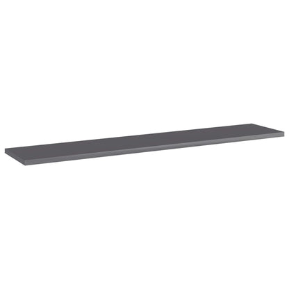 805392 vidaXL Bookshelf Boards 4 pcs High Gloss Grey 100x20x1,5 cm Engineered Wood