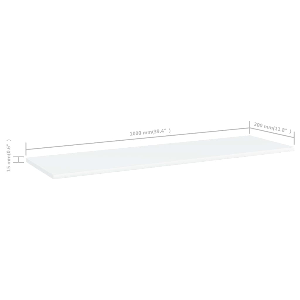 805395 vidaXL Bookshelf Boards 8 pcs White 100x30x1,5 cm Engineered Wood
