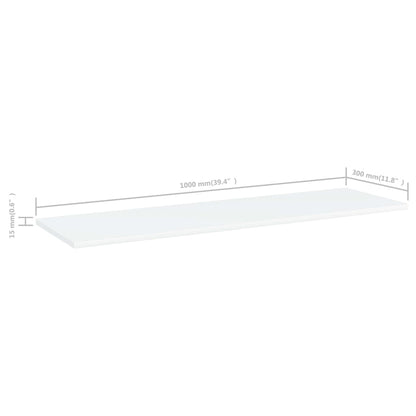 805395 vidaXL Bookshelf Boards 8 pcs White 100x30x1,5 cm Engineered Wood