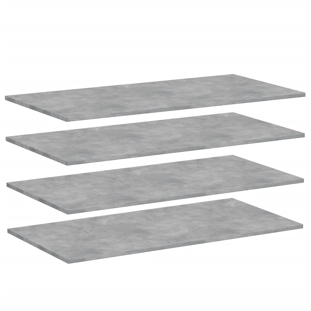 805422 vidaXL Bookshelf Boards 4 pcs Concrete Grey 100x50x1,5 cm Engineered Wood