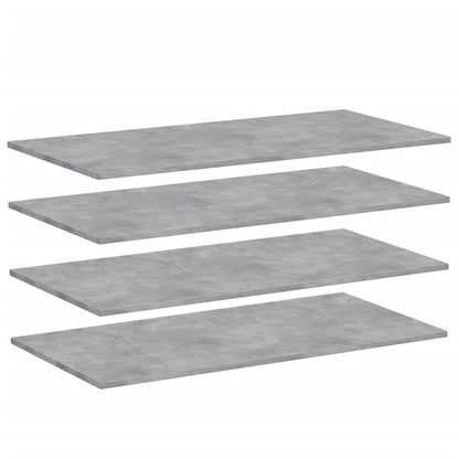 805422 vidaXL Bookshelf Boards 4 pcs Concrete Grey 100x50x1,5 cm Engineered Wood