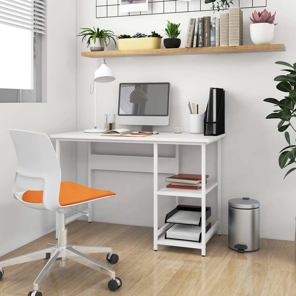 20551 vidaXL Computer Desk White 105x50x72 cm MDF and Metal
