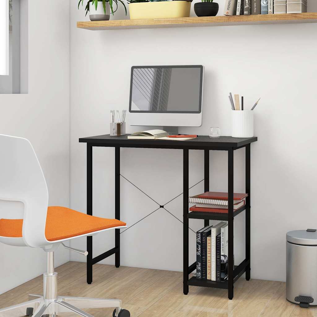 20554 vidaXL Computer Desk Black 80x40x72 cm MDF and Metal