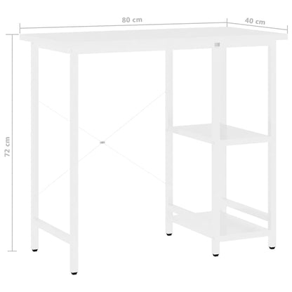 20555 vidaXL Computer Desk White 80x40x72 cm MDF and Metal