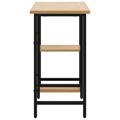 20557 vidaXL Computer Desk Black and Light Oak 80x40x72 cm MDF and Metal - Brown