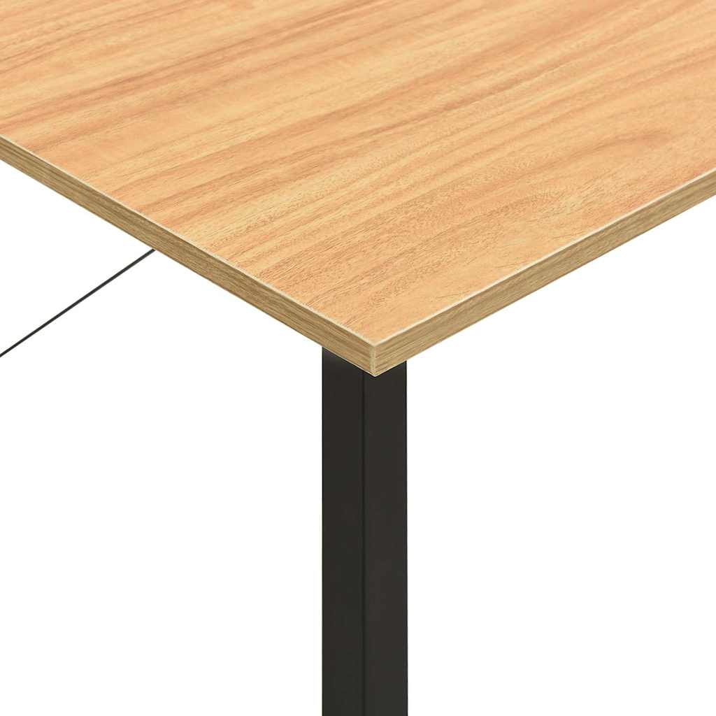 20557 vidaXL Computer Desk Black and Light Oak 80x40x72 cm MDF and Metal - Brown