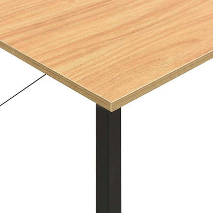 20557 vidaXL Computer Desk Black and Light Oak 80x40x72 cm MDF and Metal - Brown
