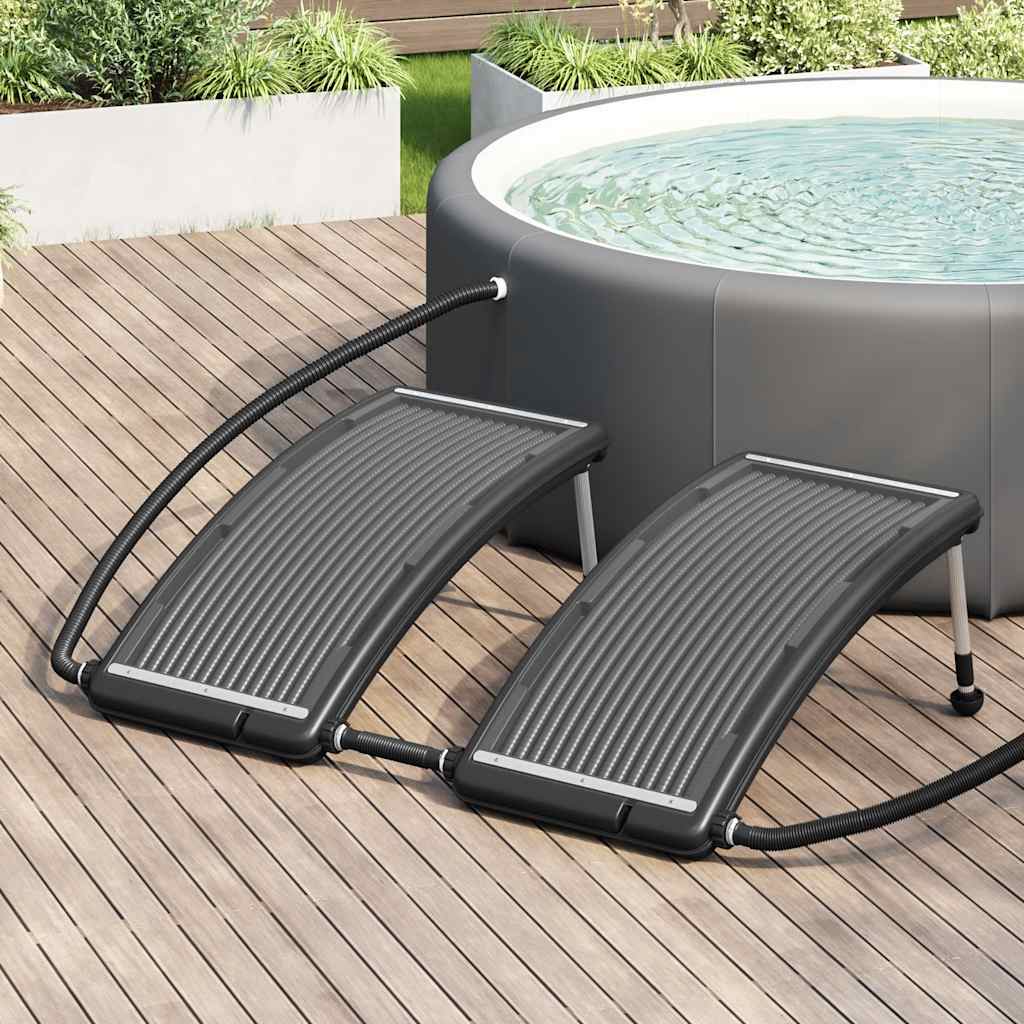 vidaXL Curved Pool Solar Heating Panels 2 pcs 110x65 cm - Black