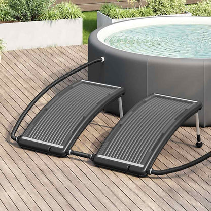 vidaXL Curved Pool Solar Heating Panels 2 pcs 110x65 cm - Black