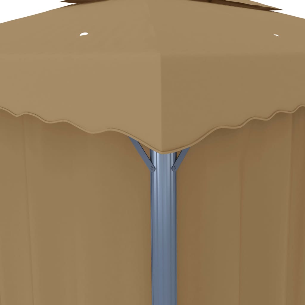 vidaXL Gazebo with Curtain 4x3 m Taupe Aluminium