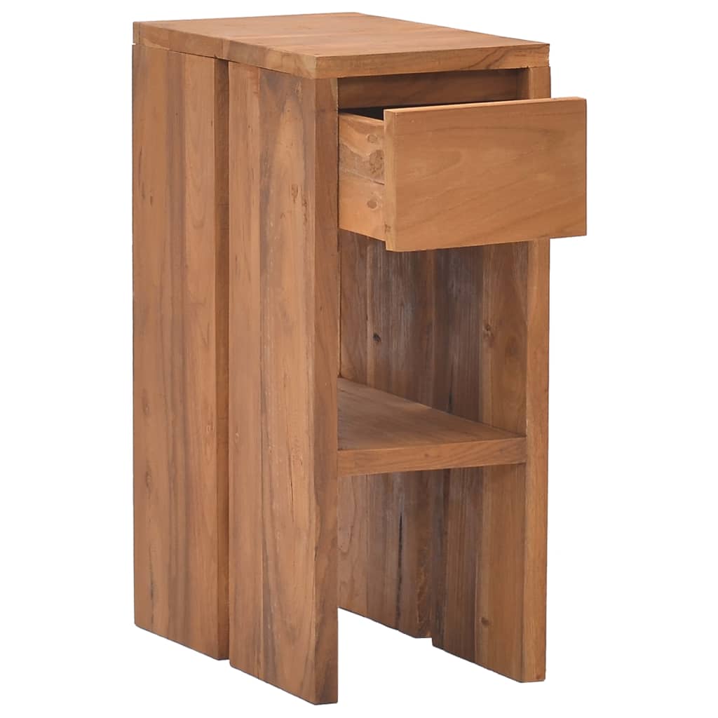 vidaXL Bedside Cabinet 20x35x50 cm Solid Teak Wood - Brown - Small