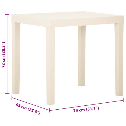 vidaXL Garden Table White 79x65x72 cm Plastic