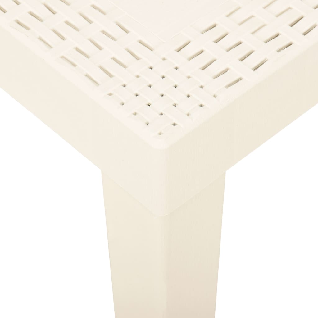 vidaXL Garden Table White 79x65x72 cm Plastic - 79 x 65 x 72cm