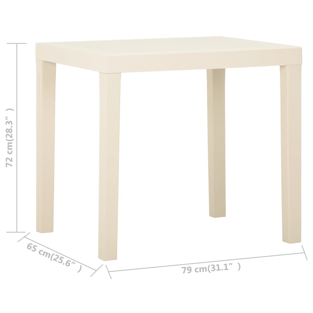vidaXL Garden Table White 79x65x72 cm Plastic - 79 x 65 x 72cm