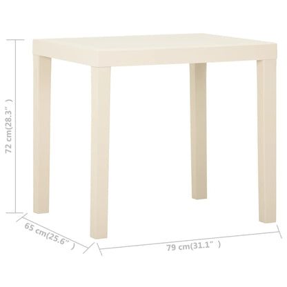 vidaXL Garden Table White 79x65x72 cm Plastic - 79 x 65 x 72cm