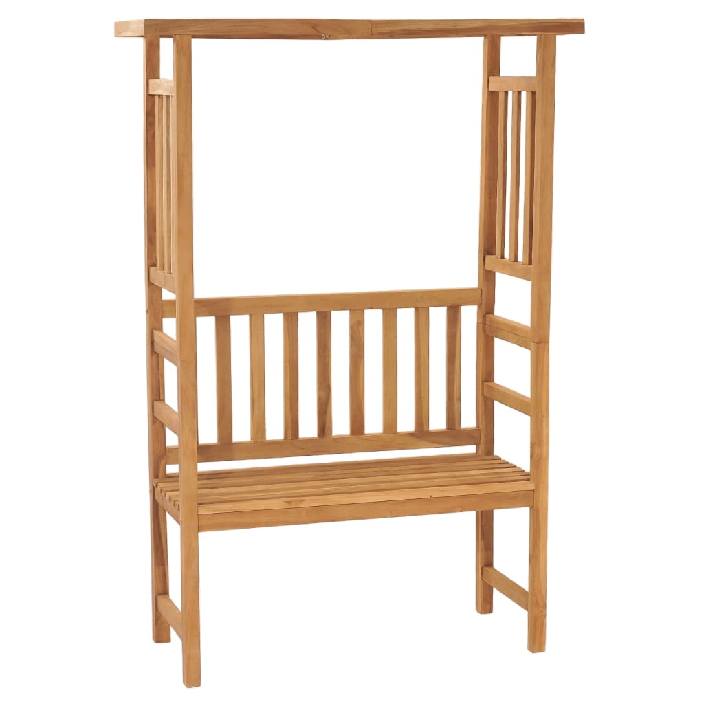 vidaXL Garden Bench with Pergola 115 cm Solid Teak Wood - Brown