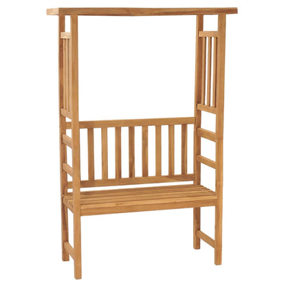 vidaXL Garden Bench with Pergola 115 cm Solid Teak Wood - Brown