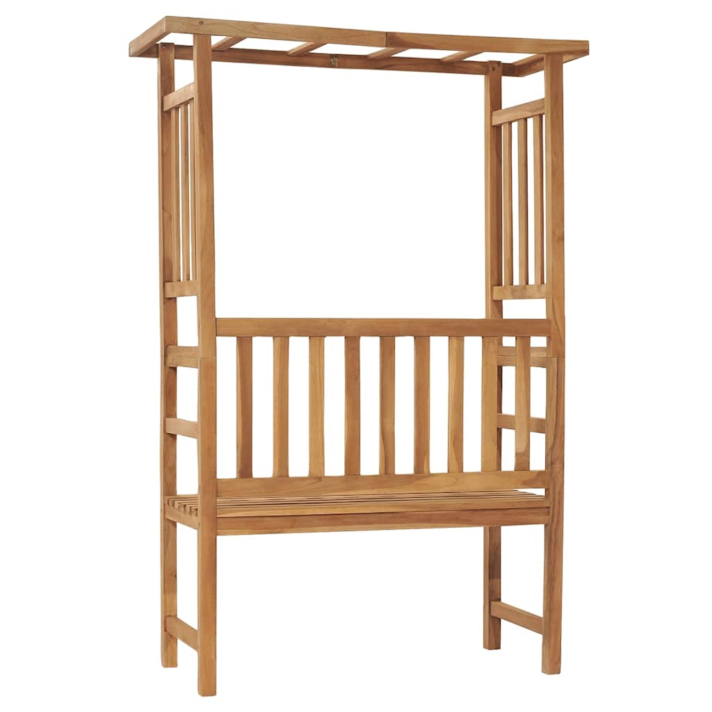 vidaXL Garden Bench with Pergola 115 cm Solid Teak Wood - Brown