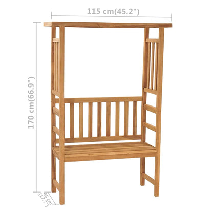 vidaXL Garden Bench with Pergola 115 cm Solid Teak Wood - Brown