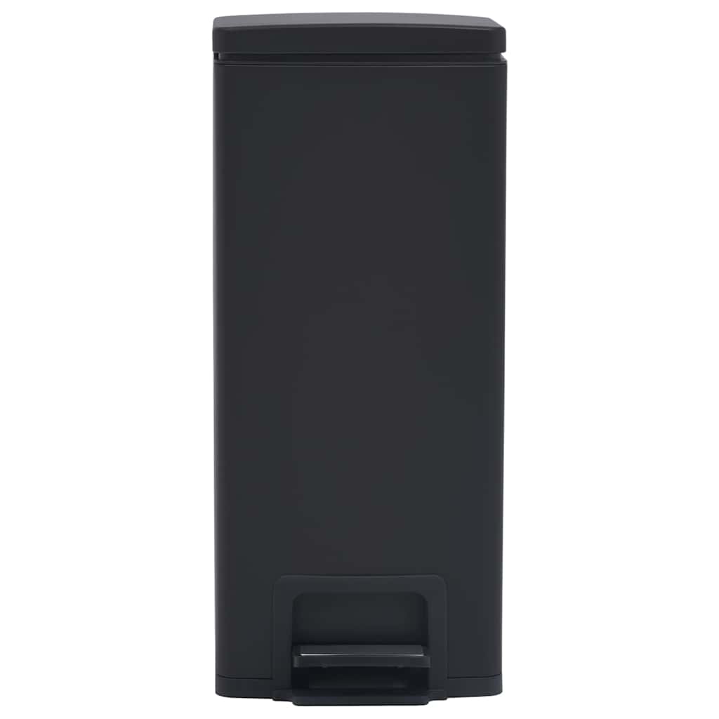 149573 vidaXL Dustbin with Pedal Anti-fingerprint 30L Black Stainless Steel - 31 x 31.5 x 71 cm