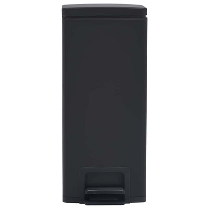 149573 vidaXL Dustbin with Pedal Anti-fingerprint 30L Black Stainless Steel - 31 x 31.5 x 71 cm