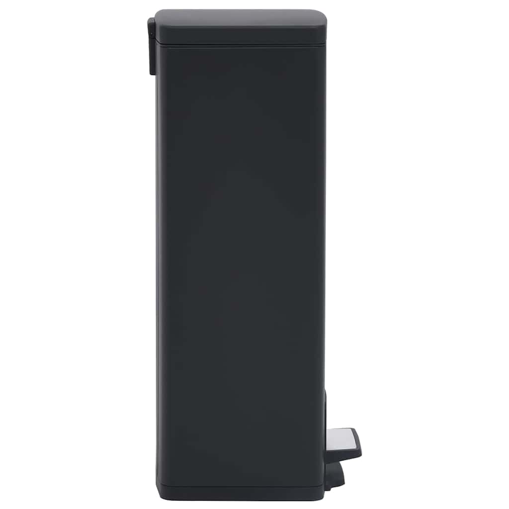 149573 vidaXL Dustbin with Pedal Anti-fingerprint 30L Black Stainless Steel - 31 x 31.5 x 71 cm