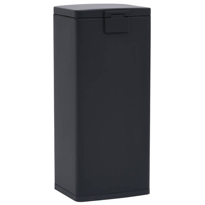 149573 vidaXL Dustbin with Pedal Anti-fingerprint 30L Black Stainless Steel - 31 x 31.5 x 71 cm