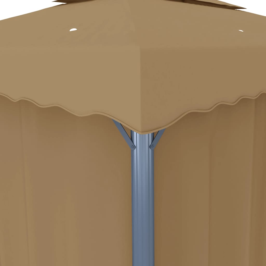 vidaXL Gazebo with Curtain 3x3 m Taupe Aluminium