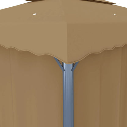 vidaXL Gazebo with Curtain 3x3 m Taupe Aluminium