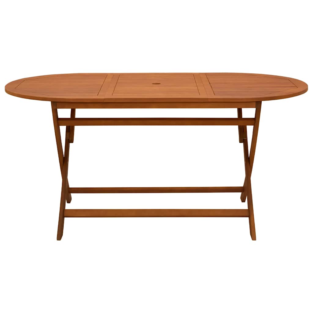 vidaXL Garden Table | Wood Brown | Solid eucalyptus wood | Medium | Foldable - 160 x 85 x 75 cm