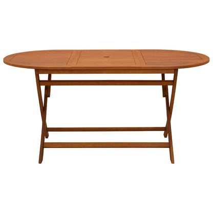 vidaXL Garden Table | Wood Brown | Solid eucalyptus wood | Medium | Foldable - 160 x 85 x 75 cm