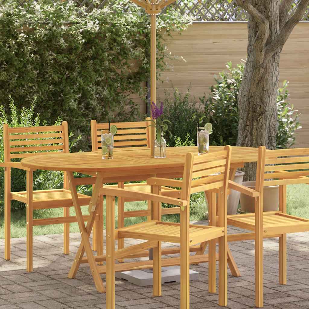 vidaXL Garden Table | Wood Brown | Solid eucalyptus wood | Medium | Foldable - 160 x 85 x 75 cm
