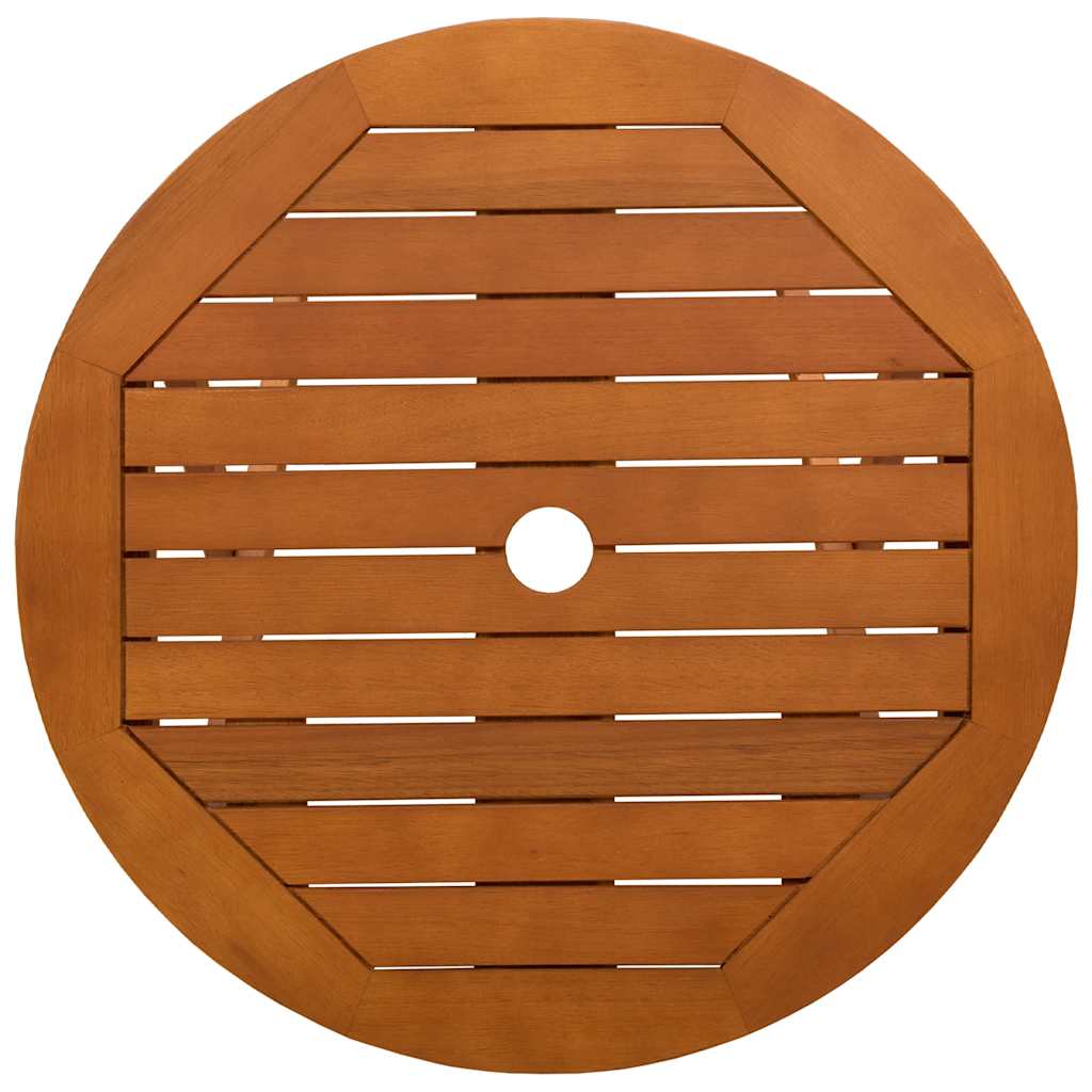 vidaXL Folding Garden Table Ø60x75 cm Solid Eucalyptus Wood - Brown