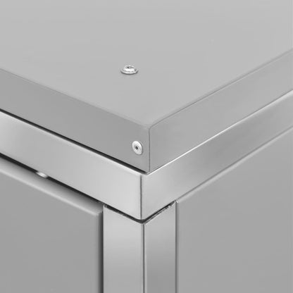 vidaXL Quadruple Wheelie Bin Shed 276.5x77.5x115 cm Stainless Steel - Grey - 276.5 x 77.5 x 112.5 cm