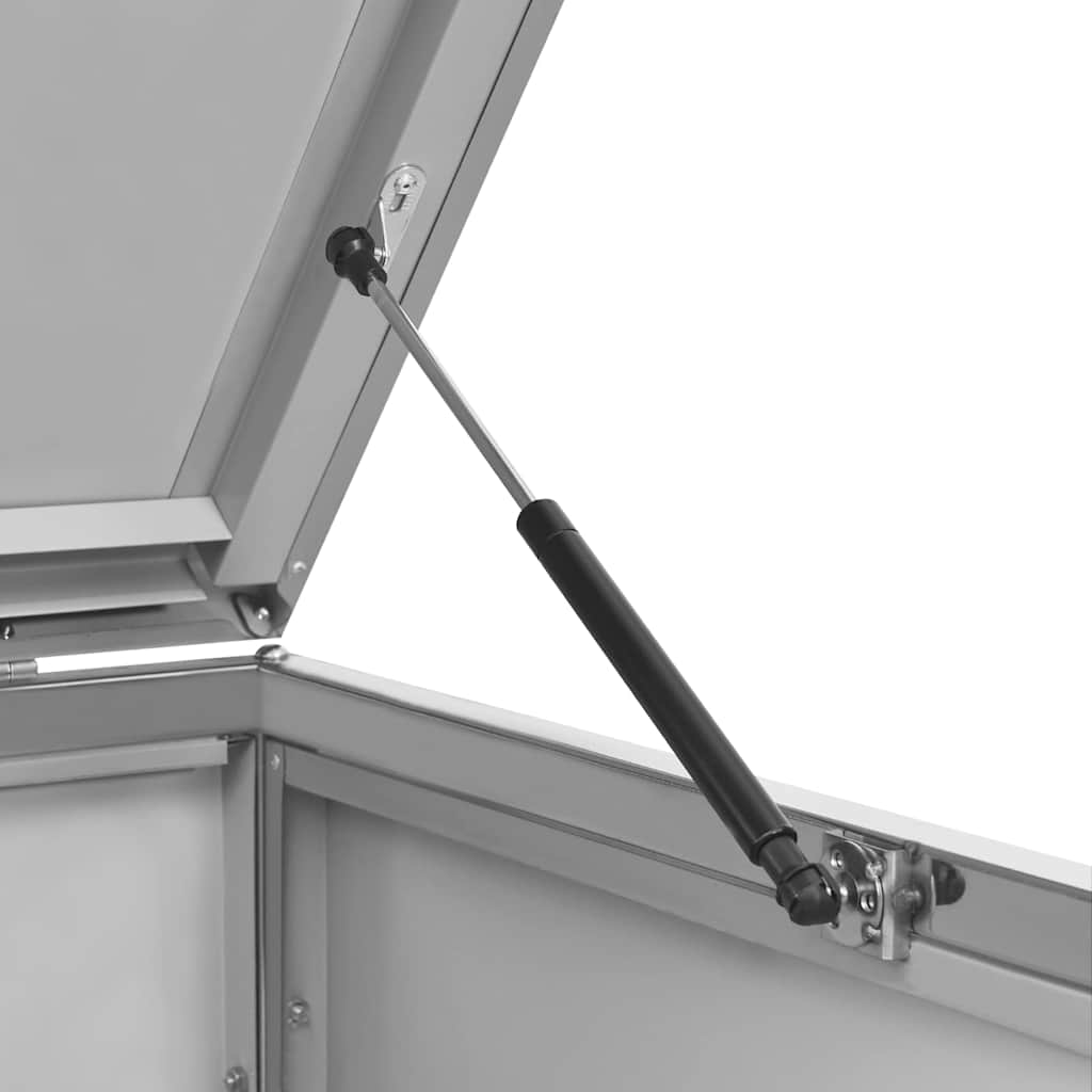 vidaXL Quadruple Wheelie Bin Shed 276.5x77.5x115 cm Stainless Steel - Grey - 276.5 x 77.5 x 112.5 cm