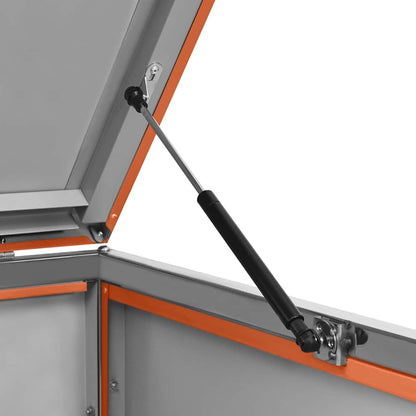 vidaXL Single Wheelie Bin Shed 69x77.5x115 cm Stainless Steel - Orange - 69 x 77.5 x 112.5 cm