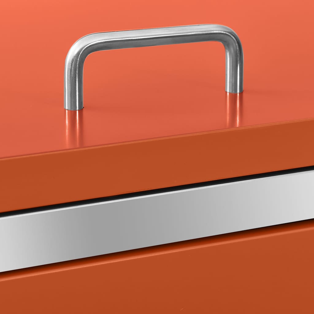 vidaXL Single Wheelie Bin Shed 69x77.5x115 cm Stainless Steel - Orange - 69 x 77.5 x 112.5 cm