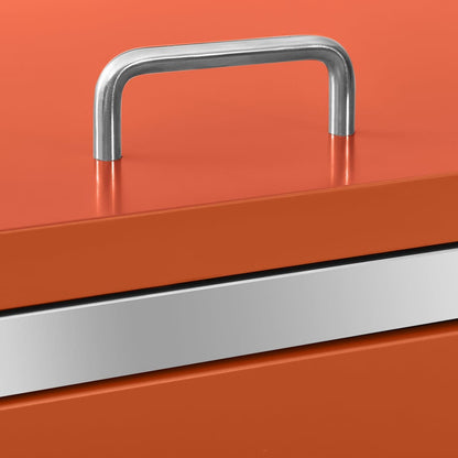 vidaXL Single Wheelie Bin Shed 69x77.5x115 cm Stainless Steel - Orange - 69 x 77.5 x 112.5 cm